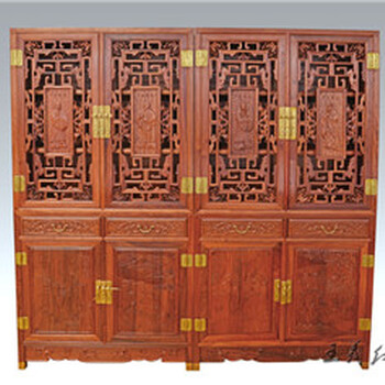 老挝红木书柜八件套红木材质书柜批发山东工艺美术大师