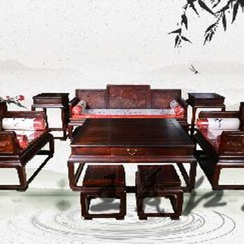 红酸枝沙发家具欢迎选购大师王义红酸枝如意沙发的天然纹理