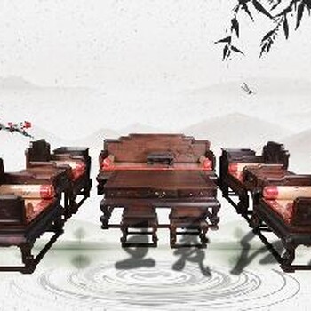 王义美术大师创作孔雀大红酸枝沙发家具沙发家具厂家