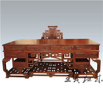 古典写字台设计图大红酸枝写字台家具提升人的素养