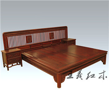 大红酸枝大床家具真材实料工艺美术大师王义红木家具