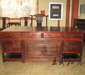 大红酸枝办公桌是如何雕刻出来的？全实木设计办公桌家具