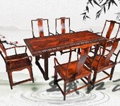 古典艺术大红酸枝餐台老挝拆房老料制作大红酸枝餐台家具