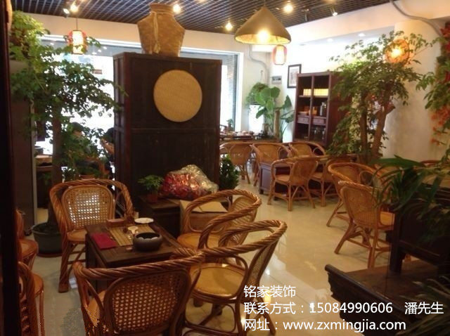 长沙浏阳望城咖啡店店面装修,休闲茶馆店面装修设计找铭家装饰