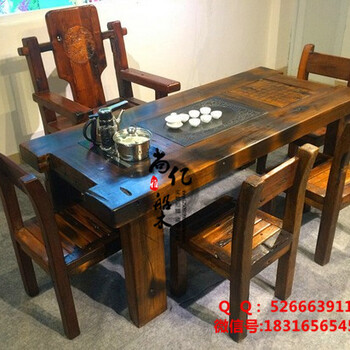 三亚海棠区老船木家具茶桌椅组合批发仿古功夫茶几客厅泡茶台中式茶艺桌