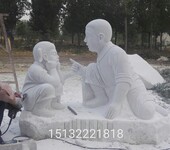 厂家直销曲阳石雕石雕雕塑、石雕制作、汉白玉人物石雕像、讲故事的小男孩石雕