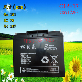 12V17AH松贝克蓄电池C12-17适用于精密仪器应急灯消防设备