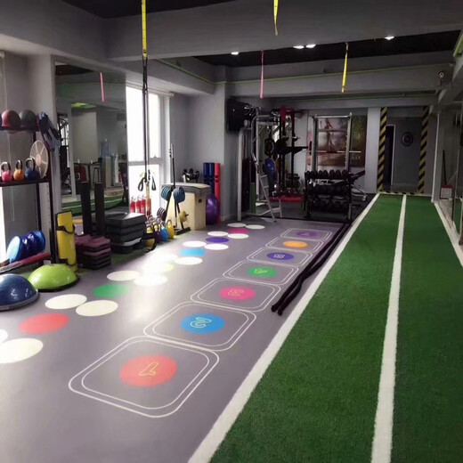 健身房地胶垫运动地板品牌彩绘地板