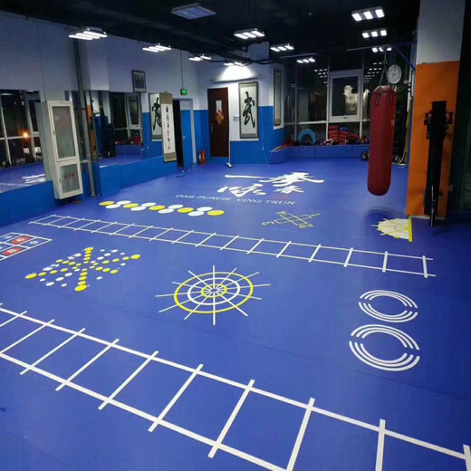 健身房地胶施工工艺健身房pvc塑胶地板