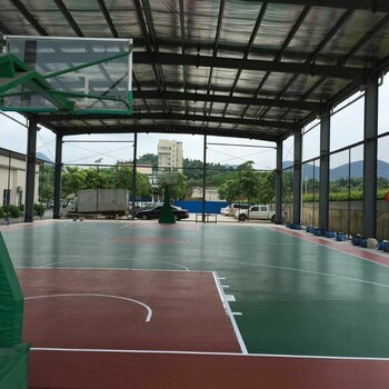 广东硅pu篮球场、弹性塑胶球场施工、供应运动场材料