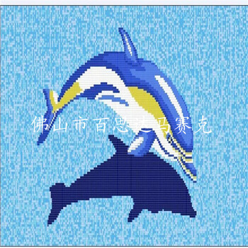 游泳池拼圖馬賽克價格，海豚拼圖馬賽克廠價