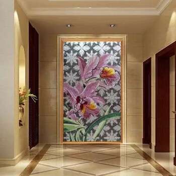 大廈走廊玄關(guān)背景墻馬賽克，拼花馬賽克定做廠家價格