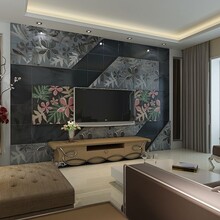 客廳電視背景墻效果圖-繁花似錦-凱爾頓普斯-背景墻廠家-全國(guó)包郵