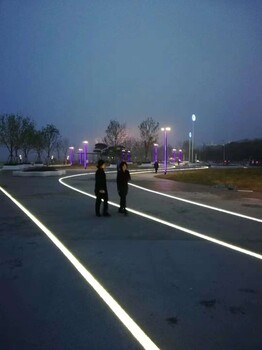 人行道LED发光砖10×10cm弧形曲线广场埋地灯带