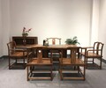 乌金石茶盘带烧水功夫茶桌茶具套装一体茶台新中式实木办公室茶桌椅组合胡桃木