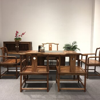 乌金石茶盘带烧水功夫茶桌茶具套装一体茶台新中式实木办公室茶桌椅组合胡桃木