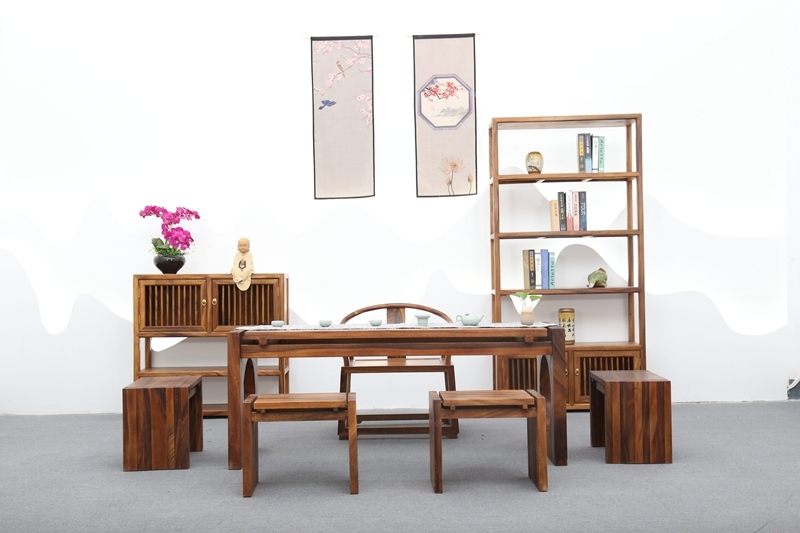 新中式禅意茶桌椅组合胡桃实木现代新中式茶桌功夫茶台茶艺桌茶室家具