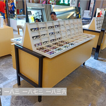 郑州亚克力时尚眼镜展示柜生产厂家河南眼镜展示架靠墙眼镜背柜展示台