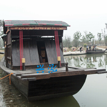 供应兴泓手工木船画舫餐饮船乌篷船