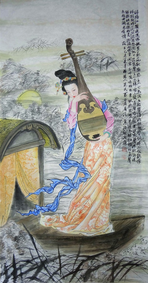 国画名家作品仕女图白居易词意