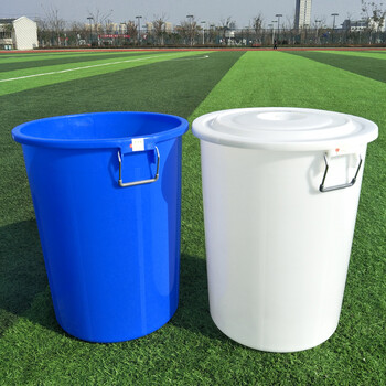 久宸鄂州塑料水桶鐵柄50L100L160L大號食品級儲水桶化工圓桶帶蓋水箱