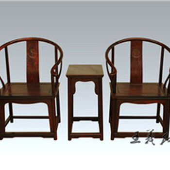清末民国时期红木圈椅红木圈椅套件天然木雕大红酸枝圈椅图片