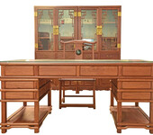 大红酸枝办公桌家具王作工艺雕刻精品大红酸枝办公桌家具