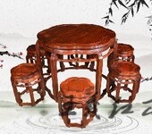 红木圆桌家具花纹雕刻细致休闲红木圆桌家具款式精美