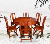 红木圆桌家具榫卯雕花巧夺天工红木圆桌家具值得推荐