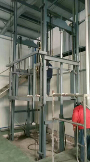 双柱升降货梯大吨位简易货梯启运液压机械公司定制货物升降台武汉市