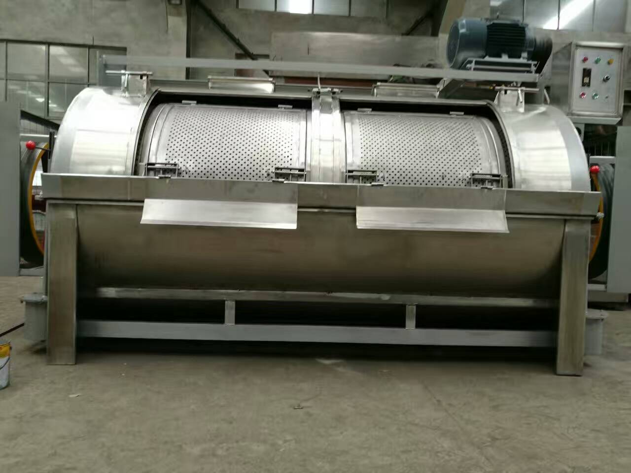 吉林120公斤倾斜式洗脱机全钢工业水洗机雄狮机械