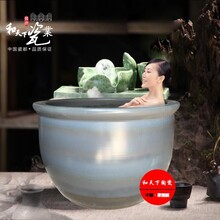 景德镇厂家定做口径1.2米陶瓷泡澡大缸青瓦台独立式泡澡大缸