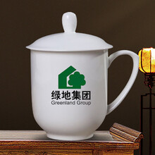 景德镇陶瓷茶杯手绘青花瓷玲珑带盖泡茶办公大号家用老板杯子套装