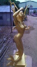 巨型鱼美人造型人物雕塑树脂彩绘卡通人鱼公主玻璃钢大型仿铜美人鱼铸铜摆件