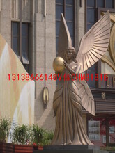 仿铸铜希腊女神带翅膀天使雕像树脂玻璃钢欧式西方神话人物铜塑像楼盘地产园林景观摆件