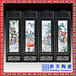 景德镇手绘陶瓷瓷板画青花人物四幅挂屏中式装饰画名人手绘实木框