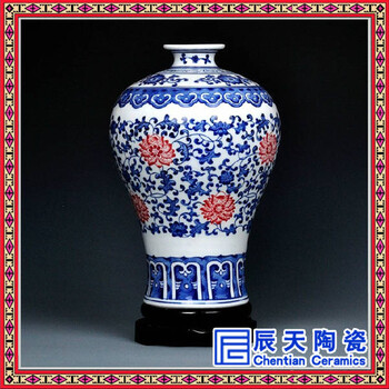 景德镇手工青花陶瓷花瓶手绘客厅摆件装饰品客厅花器摆件