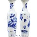 青花清明上河图中式落地大花瓶迎客松连年有余粉彩艺术陶瓷大花瓶