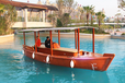 公园游船脚踏船水上休闲娱乐旅游观光船电动木脚踏船