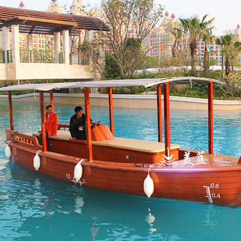 公园游船脚踏船水上休闲娱乐旅游观光船电动木脚踏船