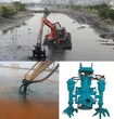 挖机清淤泵工作照片-挖机不堵塞泥浆泵-搅拌式污泥泵图片