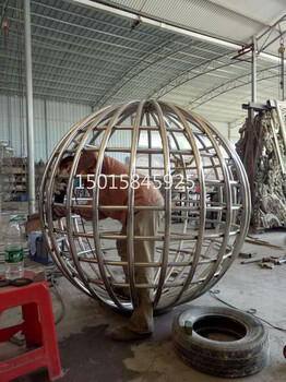 304#不锈钢镂空圆球雕塑园林景观大型艺术镂空球体雕塑定制加工厂欢迎来图定制详询价格