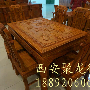西安中式餐桌_红木中式餐桌价格_仿古中式餐桌批发