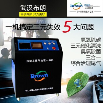 武汉布朗汽车尾气处理设备发动机微分子除碳三元催化清洗设备