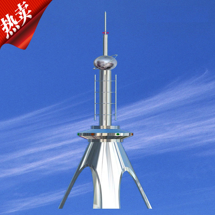 避雷塔是一种常见的铁塔型的避雷电的保护装置。别名:避雷针塔,钢结构避雷针,塔式避雷针。 避雷塔有四种规格: 1、GFL四柱角钢避雷塔, 2、GJT三柱圆钢避雷塔, 3、GH钢管杆避雷塔; 4、GFW避雷线塔 避雷塔主要用于各种建筑的防雷工程,特别是炼油厂、加油站、化工厂、煤矿、炸药库、易燃易爆车间,更应该及时的安装避雷塔,因气候变化,雷电灾害不断加重,现在很多建筑都安装避雷塔,特别是楼顶不锈钢饰铁塔,造形样式多样,外形美观,设计新颖独特,广泛应用于各类大楼楼顶、广场及小区的绿地等的建筑,使之与建筑物交相辉