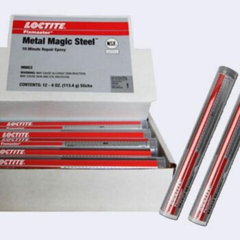 loctite胶水乐泰98853金属魔力胶棒113.4克金属魔力胶棒是填充钢粉的棒状环氧胶