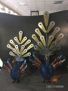 園林景觀仿真動(dòng)物不銹鋼孔雀開屏雕塑小品擺件