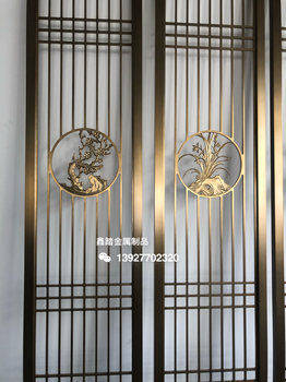 鹰潭酒店装饰黄古铜不锈钢屏风不锈钢进门屏风图片大全简单分享