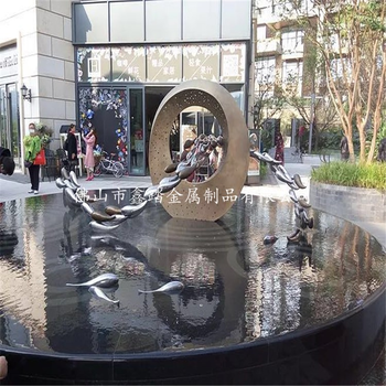 宁波售楼部不锈钢圆环雕塑景观抽象不锈钢圆圈雕塑设计说明范文