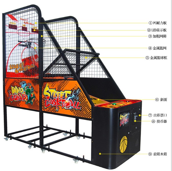 室内大型投篮机电玩城游戏机成人普通篮球图片价格篮球机